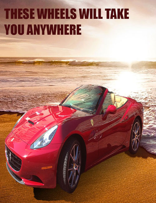 red car photoshop design